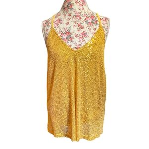 Gold Sequined Racerback Tank